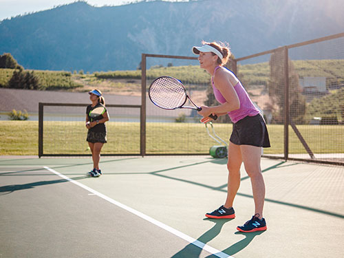 Tennis player, tennis court, resort, Washington state, getaway